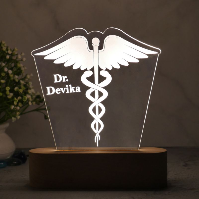 Customized Doctor Lamp Personalized with Name & Logo | Best Thankyou Gift to Doctor